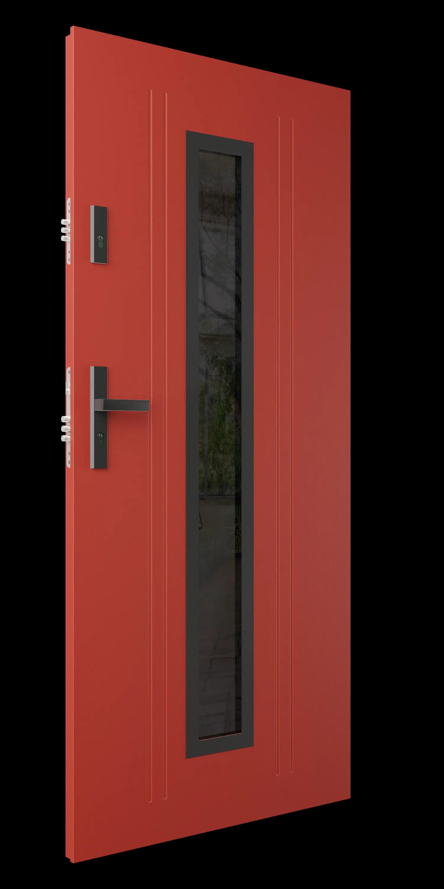 Zdjęcie przedstawia drzwi S34-T49 czerwony struktura