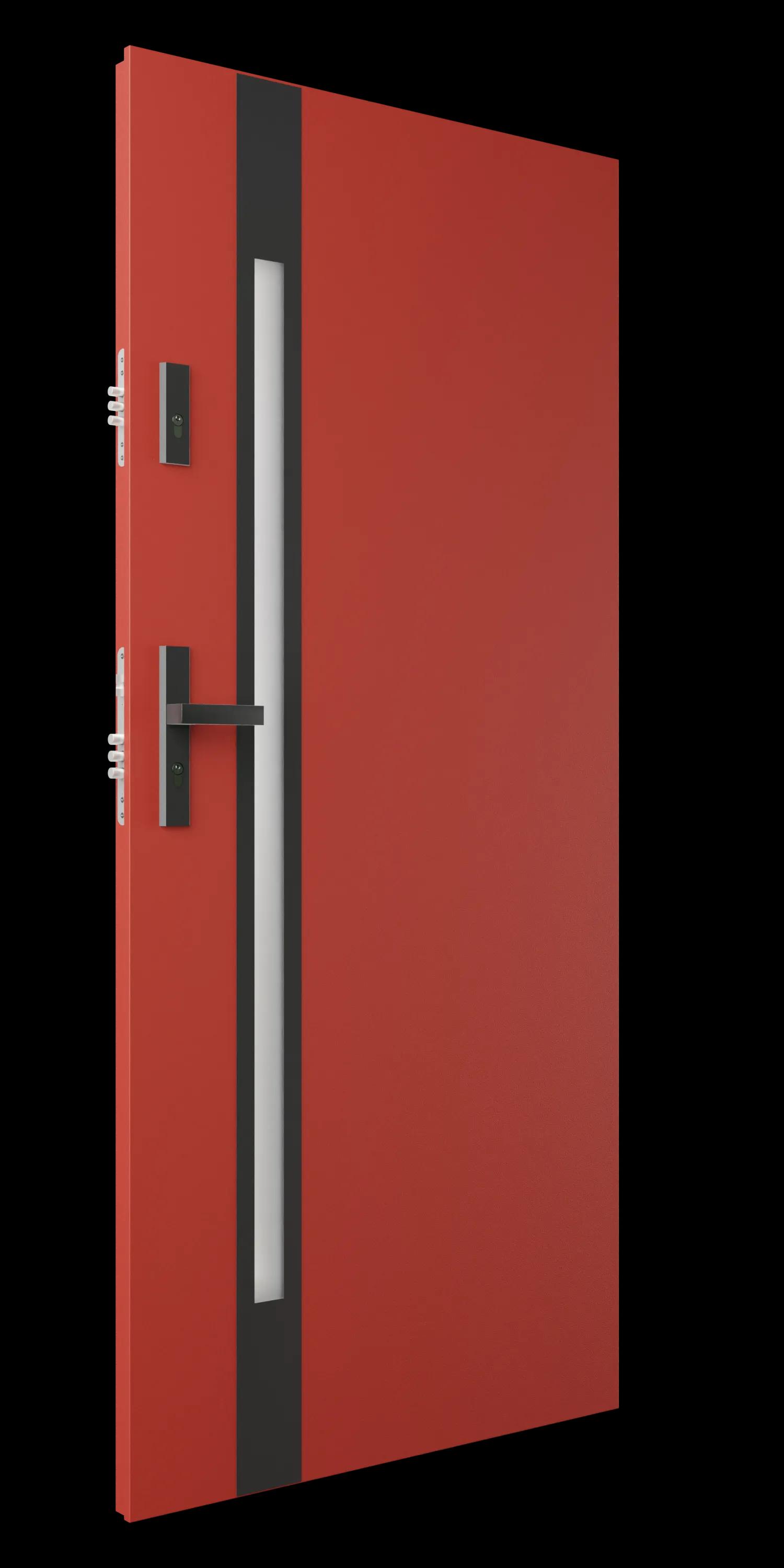 Zdjęcie przedstawia drzwi S60-G czerwony struktura